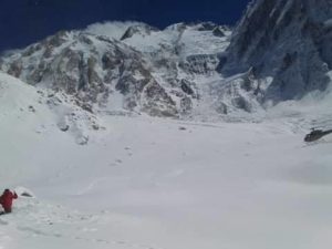 Search and rescue Helicopter landing at the foot of Nanga Parbat'