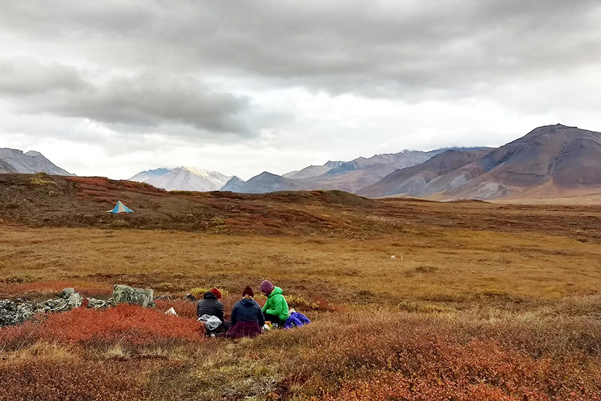 making a meal on the Alaskan tundra