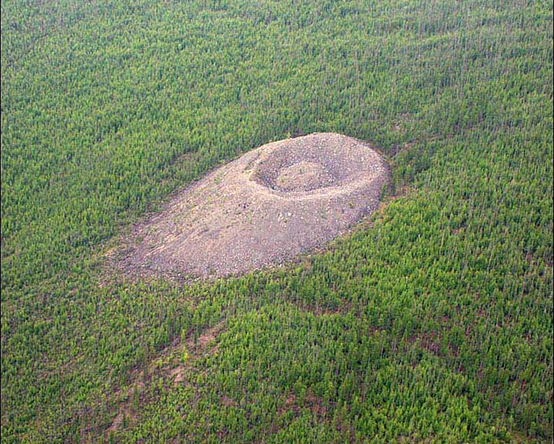 the crater from the air