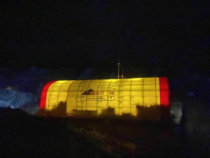 The tent hosting the clinic at Everest Base Camp