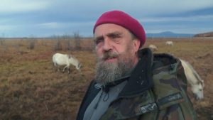 Sergey Zimov in the opening scenes of "Pleistocene Park."