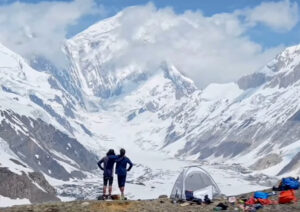 The climbers in front of Spantik.