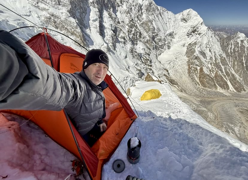 Horia Colibasanu on a recent photo making a selfie on the Kinshofer Route of Nanga Parbat's Diamir Face. 
