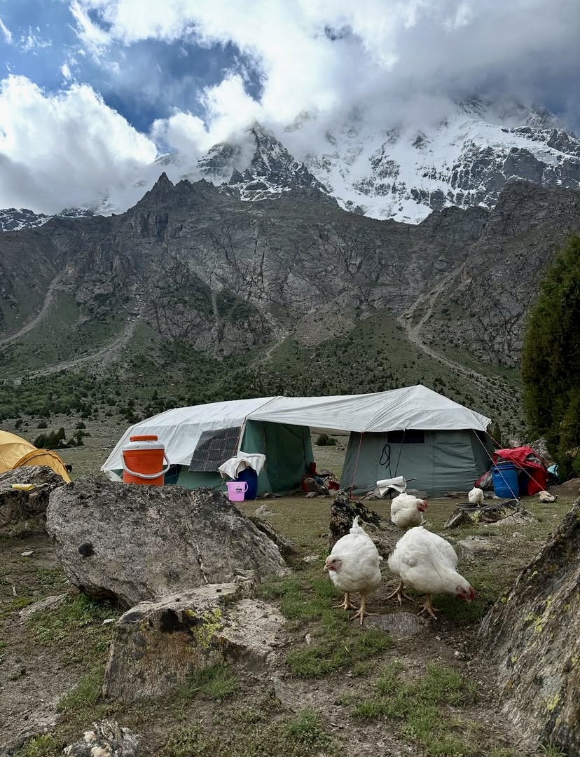 The Latabo Base Camp, nestled beneath the Rupal Face.