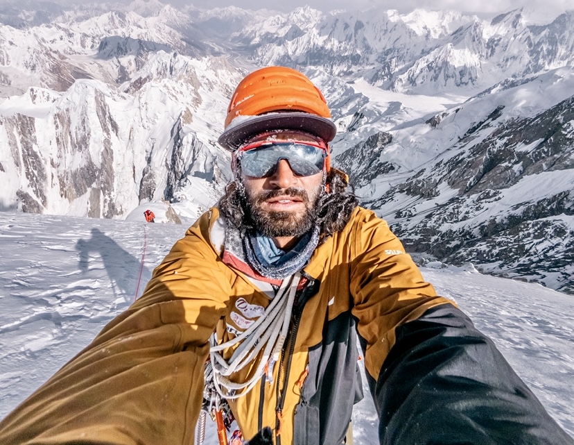 Mueez Ud Din during the climb on Spantik.