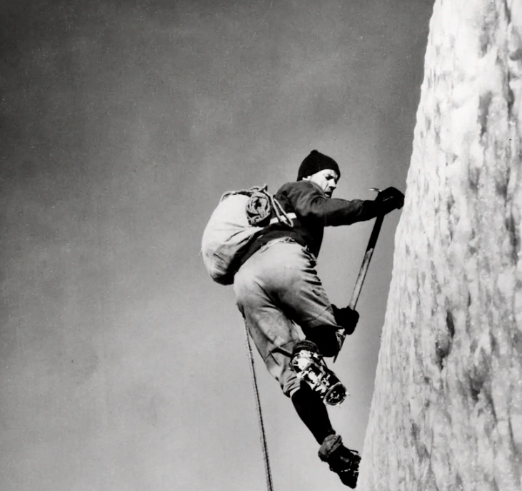 Lionel Terray in the documentary "Stars Above Mont Blanc". 