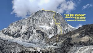 "Ya Pe Cholo" on the northwest face of 6,162m Ranrapalca.