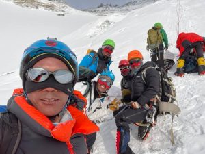 Sherpa climbers near the summit of Everest