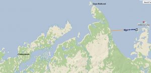 map of the kayakers' current position