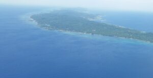 A view of an island from above