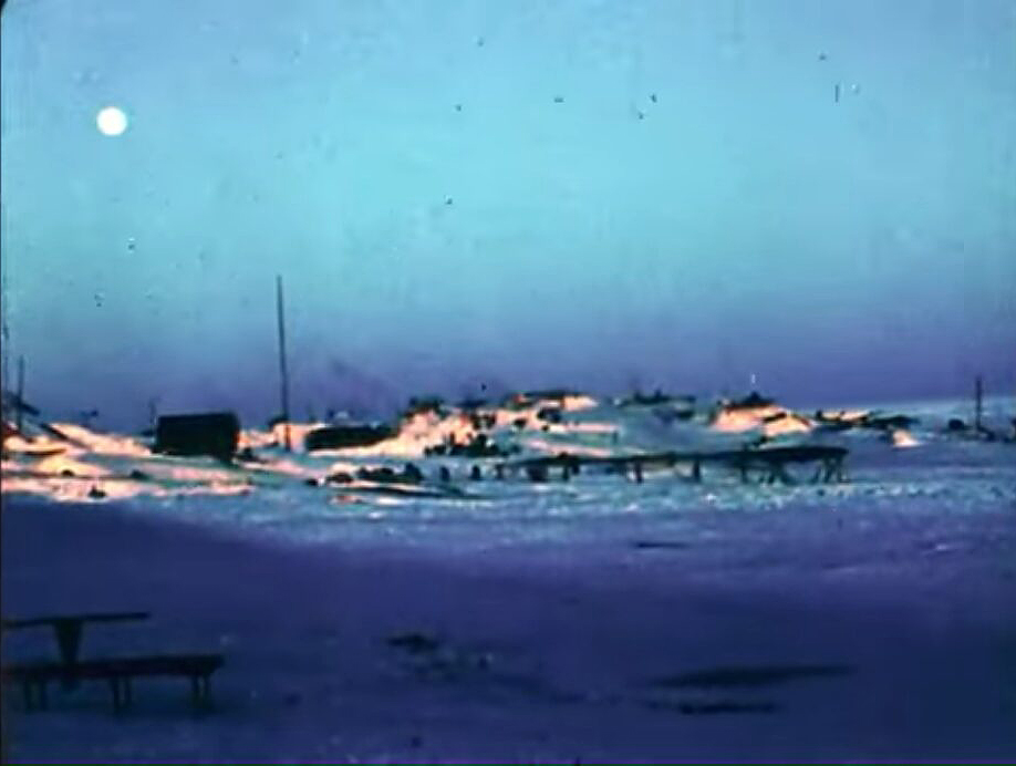 wintry shot of northern village