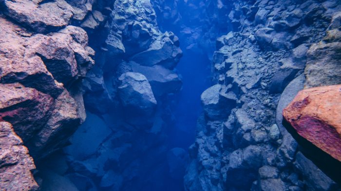 Silfra fissure in Thingvellir National Park is another meeting point between the two continents.