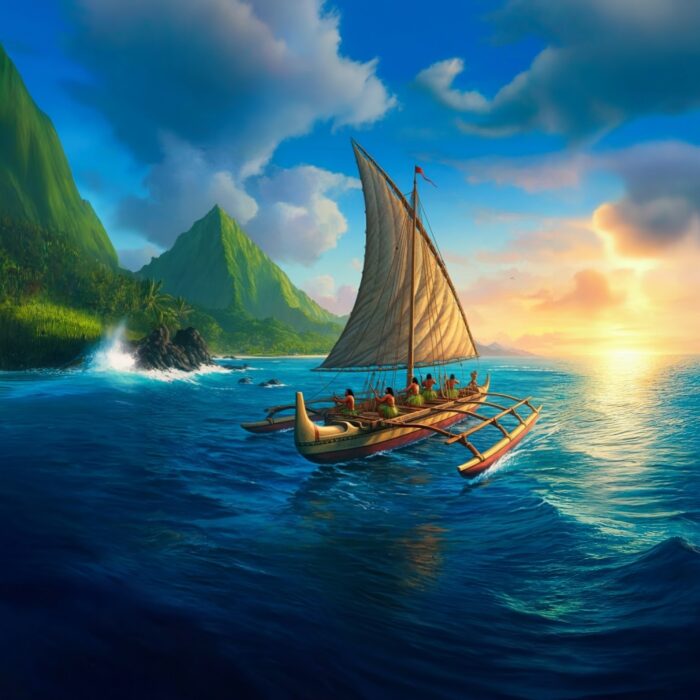 navigators in Polynesia sailing 