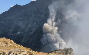 A rockslide down Celse Nievre Valley.