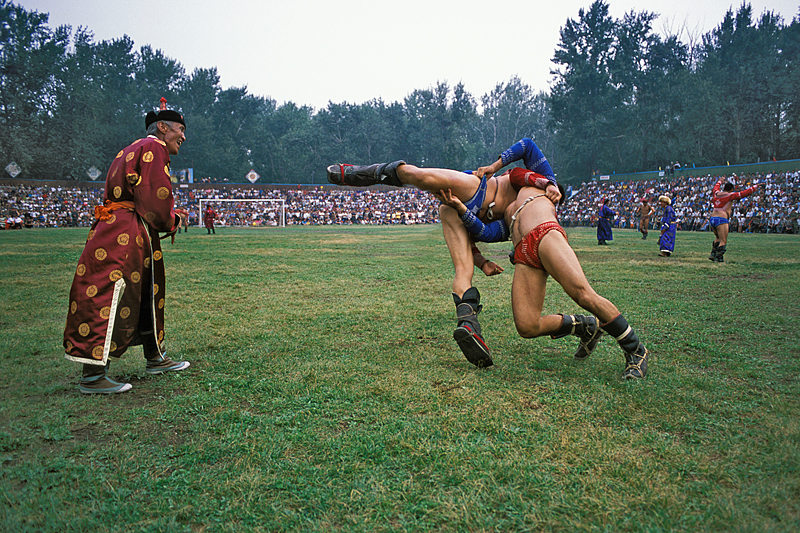 Two Mongolian wrestlers