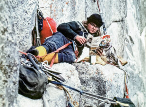 waterman on a portaledge reading