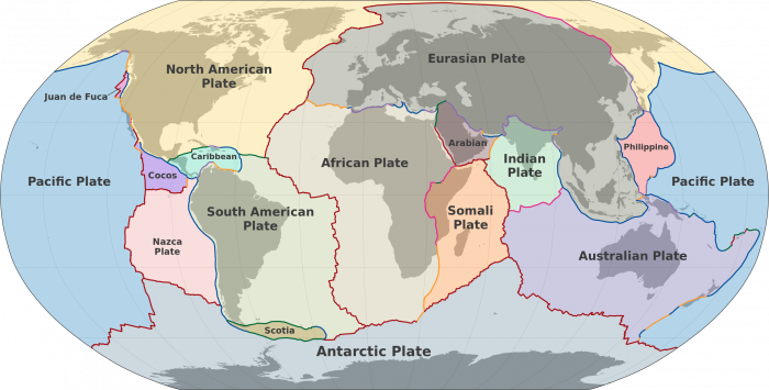 plate tectonics map