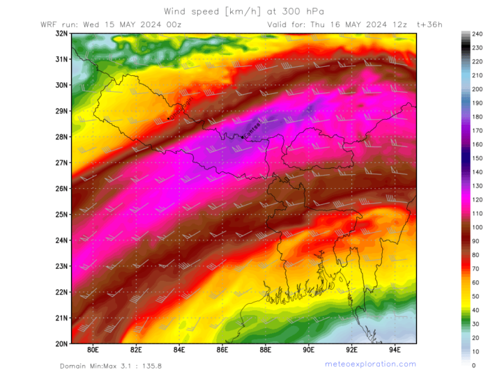 Wind chart for Nepal