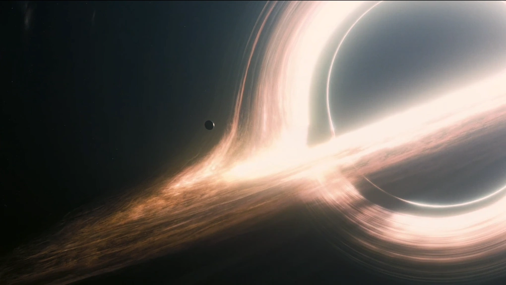 Image of a planet orbiting a black hole.