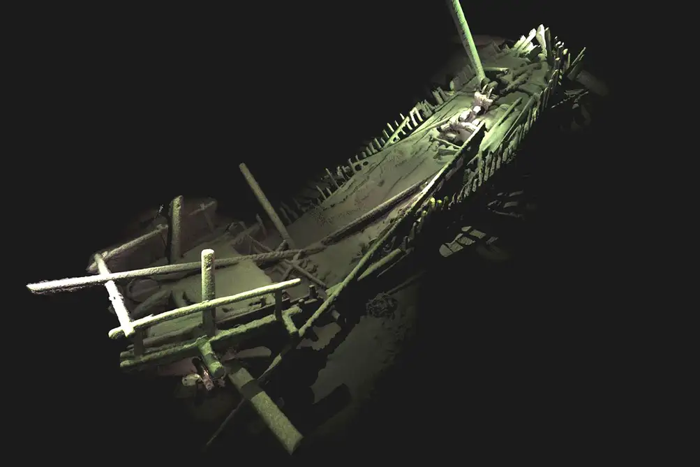 A shipwreck underwater